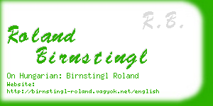 roland birnstingl business card